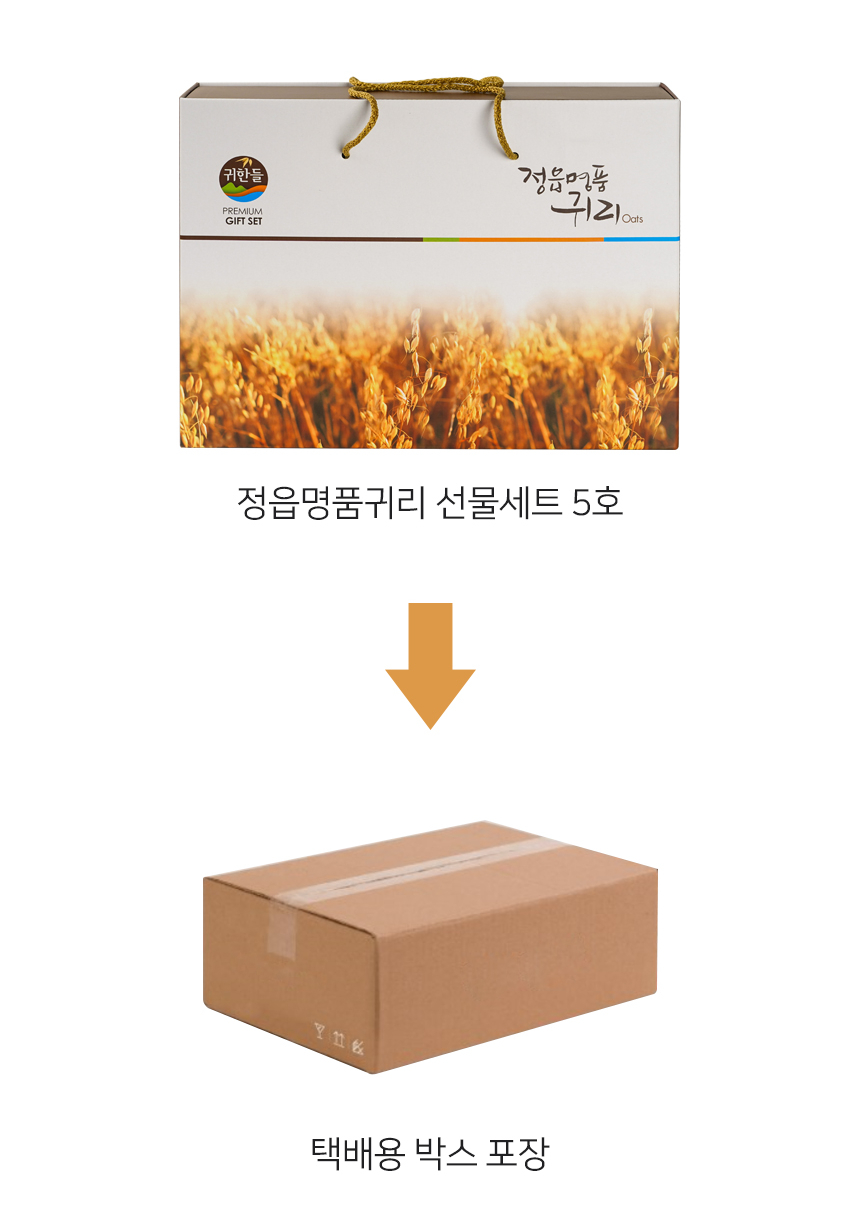 전용 선물박스를 다시 택배 박스에 넣어 포장하는 배송 과정
